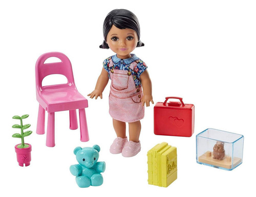 Conjunto Playset Boneca Barbie Loira Profissões Quero Ser Professora Do Jardim De Infância Do Colégio Escola - Com Menina Aluna E Acessórios De Sala De Aula - Mattel Brinquedos