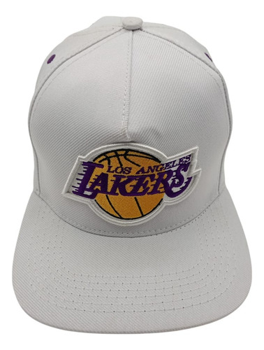 Gorra Flat Equipos Varios Ajustable Deportes Premium Moda White Laker Medida Ùnica Ajustable Lisa