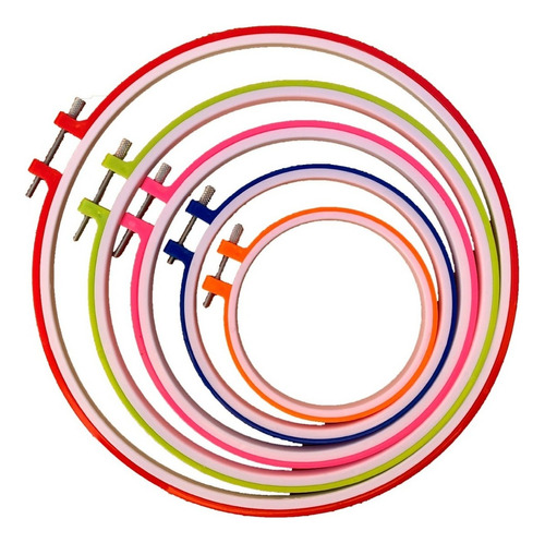 Aro-bastidor Para Bordar De Plástico Con Tornillo Set 5 Pzas