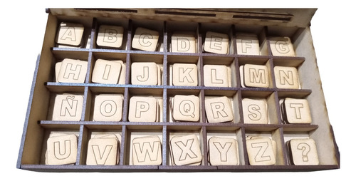 Caja Abc Abecedario Didactico Mdf Aprender Niños Educativo