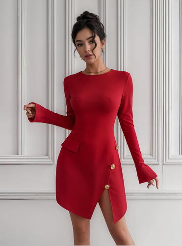 Shein Vestido Mini Blazer Importado Versátil Mujer Invierno