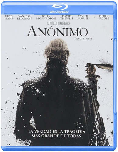 Anónimo (anonymous) Blu Ray Película Nuevo