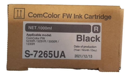 Tinta Riso Comcolor Negro Fw 5230r/5231r/5000r/1230