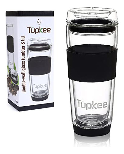 Tupkee - Vaso De Vidrio De Doble Pared, Aislado, Vidrio Sopl