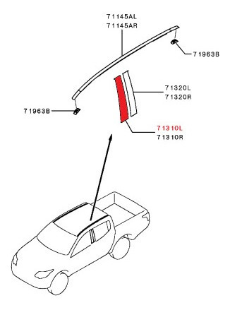 Adhesivo Vertical En Puerta Delantera Izquierda(l200 Triton)