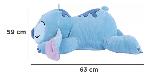 Miniso Peluche Stitch Acostado Felpa Azul 63x59 Cm