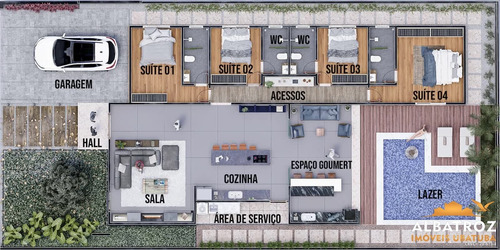 Imagem 9 de 10 de Casa 04 Suítes C/ Piscina, Condomínio Fechado, Horto - Ca445