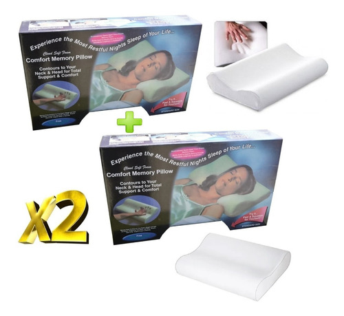 Set 2 Almohadas Cervical - Almohada Viscoelastica Anatómicas