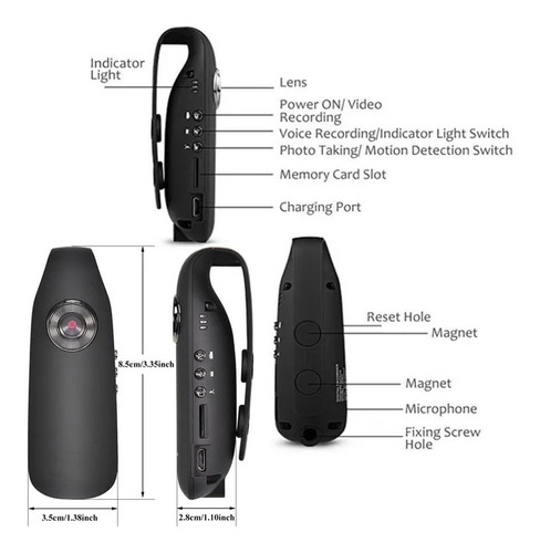 Mini Pluma Cámara Hd Sport Video Grabación De Voz Micro Cáma