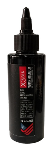 Tinta Klug Ink 4 Oz Negra Tripl Black Tattoo Tatuajes Tatuar