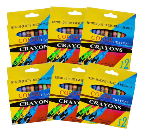 120 Crayolas Colores Mayoreo Premio Cajita 12 Piezas Color Surtidos