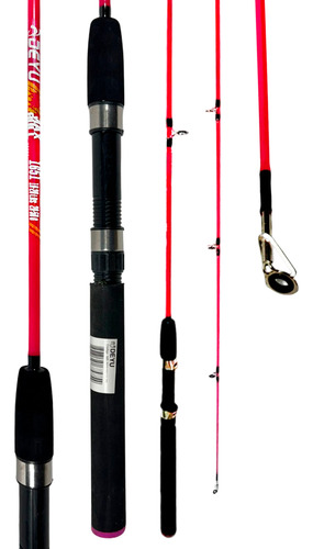 Vara Max Bull Molinete 1,66cm Inteiriça 10-20lbs Fibra Vidro Cor Rosa