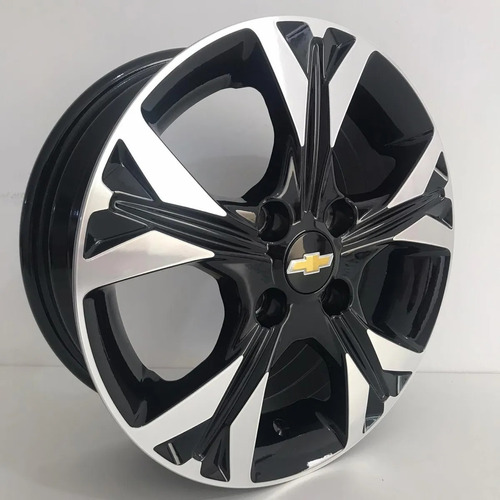 Rodas Onix Turbo Premier Aro 14 4x100 (jogo) +bicos Cor Diamantado Preto