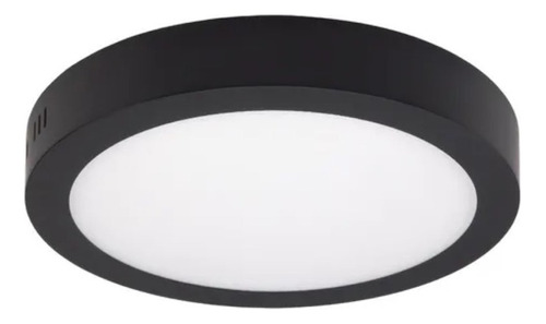 Panel Plafon Led Aplicar Redondo Negro 18w 