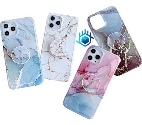 Funda Galaxy Arena Marmol + Pop Protector Mujer Dama Hombre