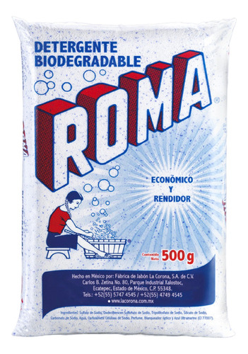 Detergente En Polvo Roma 500 Gr Caja 20  Piezas
