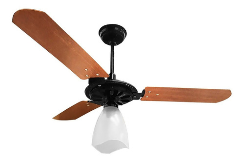 Ventilador de teto Ventex Yris preto e mogno com 3 pás cor  mogno de  madeira, 101.5 cm de diâmetro 127 V