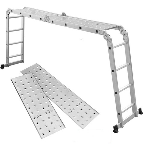 Escalera Multifunción Aluminio Plegable 4x4 16esc Plataforma