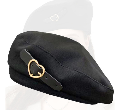 Boinas Para Mujer Vintage Sombrero De Ajustable Negra