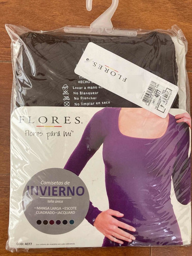 Camiseta Mujer Invierno Marca Flores Azul Turquesa 4070 Camiseta Mujer Invierno Marca Flores Azul Turquesa 4070