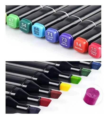 Set 80 Plumones Marcadores Colores Doble Punta
