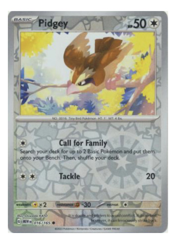 Tarjeta Pokemon Pidgey 016/165 Crh Reverse S&v 151