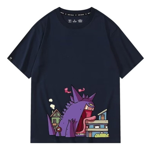 Polera Manga Corta De Algodón Creative Gengar Monster Tren