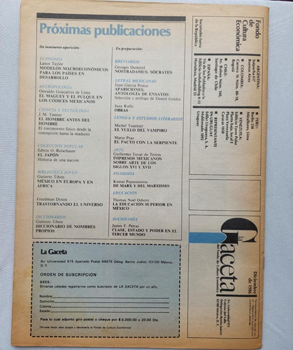 Pack X4 La Gaceta De Fondo Cultura Económica Nº 193/192/182