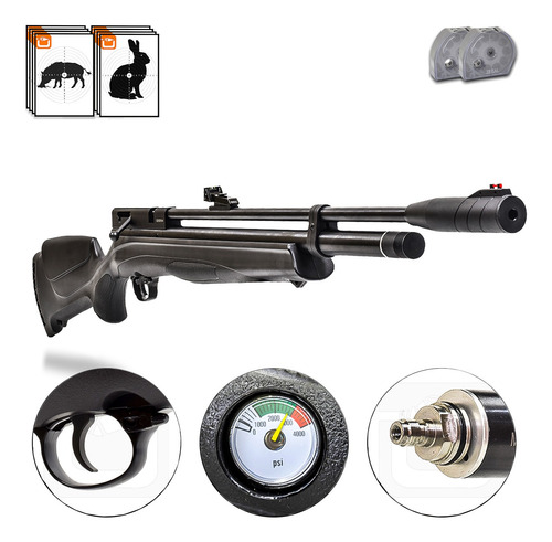 Rifle Pcp Beeman Chief Ii Plus Custom Panther / Cal. 5,5mm Polimero Negro 5.5 Mm