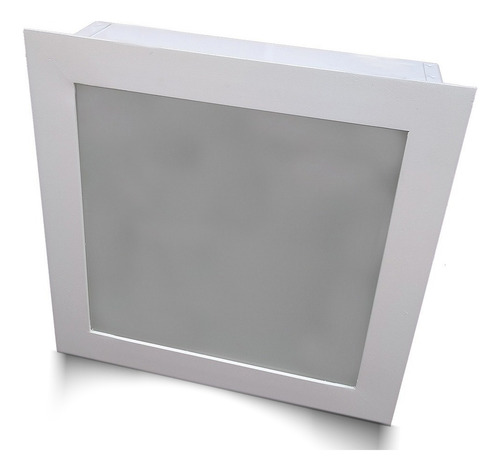 Plafon Embutir Quadrado Vidro Fosco 2 Lampadas Cod5390.25.23