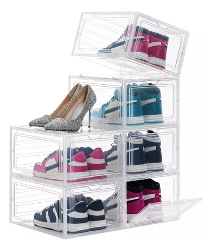 Kit 8 Organizador Box Plastico Acrílico Transparente Sapato