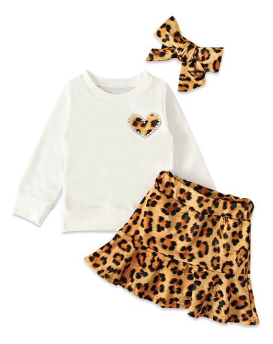 Camiseta Con Estampado De Leopardo Para Niña, Vestido De Pri