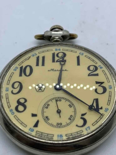 Reloj De Bolsillo De Cuerda Molnija Ruso Sovietico