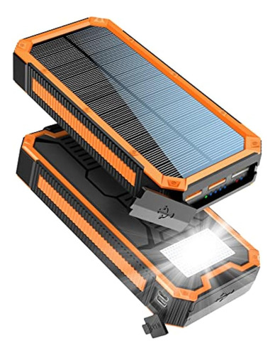 Ffnpua Banco De Energía Solar, Cargador Portátil 30000mah Pd