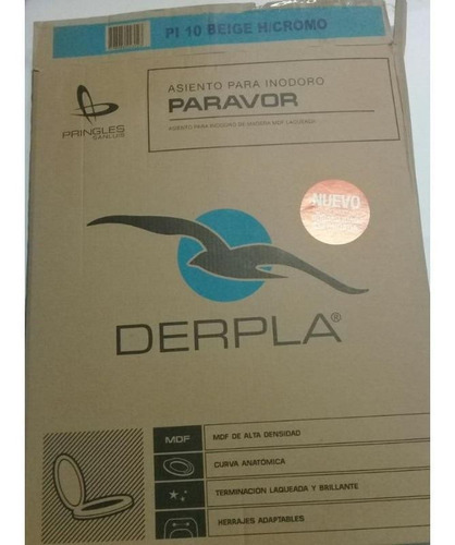 Imagen 8 de 10 de Tabla Asiento Inodoro Derpla Pilar Beige Mdf Herrajes Cromo