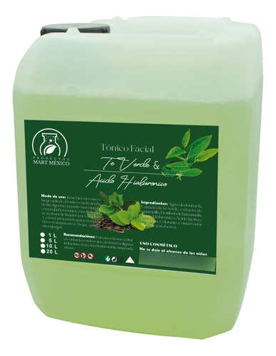 Tónico Facial De Té Verde & Ácido Hialurónico 5 Lts Tipo De Piel Todo Tipo De Piel