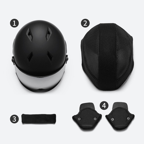Casco De Snowboard Con Protección Para La Cabeza, Negro L