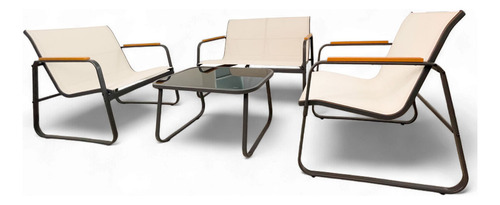 Juego Sala Para Jardín 4 Piezas Para Exterior Lumo Elegante Mesa Set Jardin Para Exteriores Moderno Beige