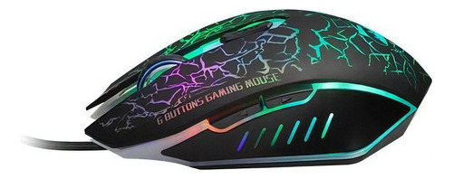 Mouse Tipo Gamming 6d 18-8298 Color Negro Luz Led Green Leaf