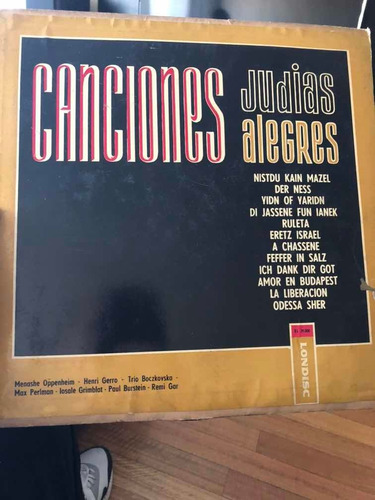 Vinilo Disco De Canciones Judías Alegres