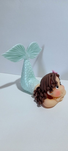 Adorno Nena Sirenita Porcelana Fria