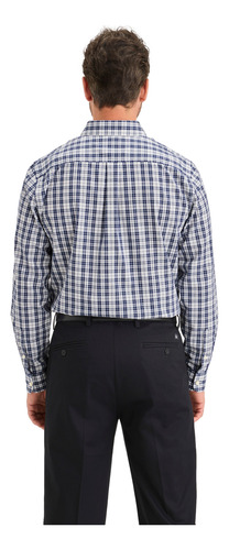 Camisa Hombre Stain Defender Classic Fit Azul Cuadro Dockers
