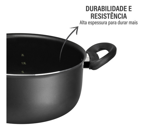 Jogo De Panelas Rochedo Robusta Grafite 5 Peças