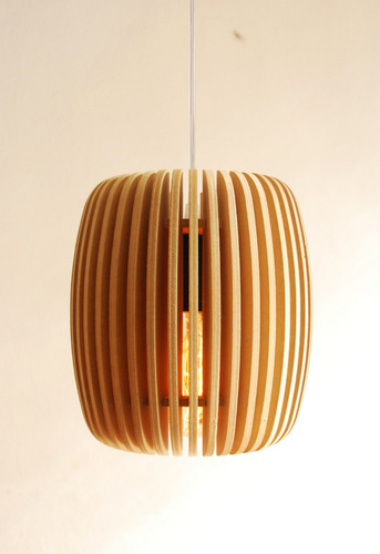 Lampara Colgante Madera Estilo Nordico Led E27 Marrón C