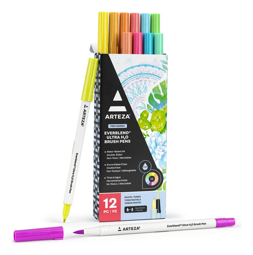 12 Marcadores De Colores Pastel Doble Punta - Arteza