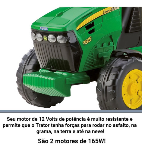 Trator Elétrico John Deere Ground Force 12volts - Pegperego