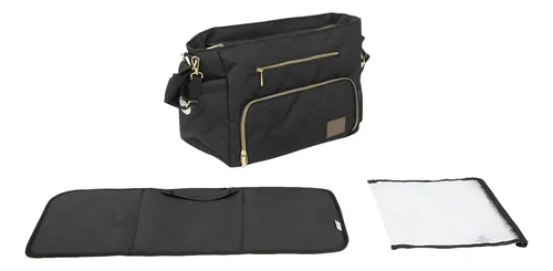 Bolso Maternal Pañalera Infanti Motto Gold Negro / Pimpo