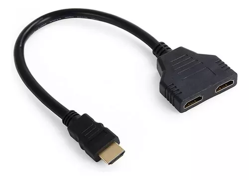 Cable adaptador divisor HDMI macho a HDMI hembra dual de 1 a 2 vías,  compatible con dos televisores al mismo tiempo, señal de uno en entrada,  dos