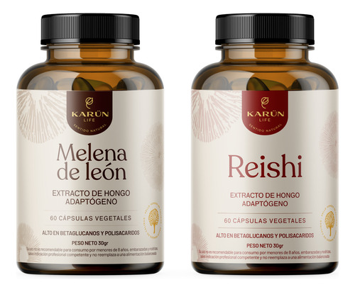 Pack Melena De Leon + Reishi - 120 Capsulas - Karun Life