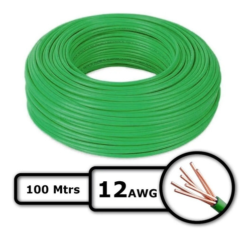 Cable Eléctrico Thw Numero12 100mts 100%cobre 7hilos Cresmar